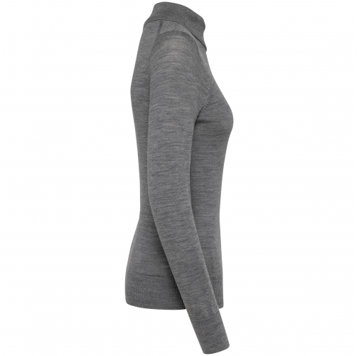 grey heather Jersey lana merina cuello vuelto mujer