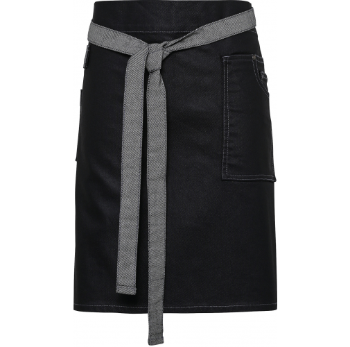 black denim Delantal Semi-largo