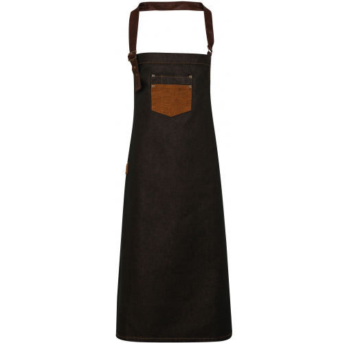 black / tan denim Delantal