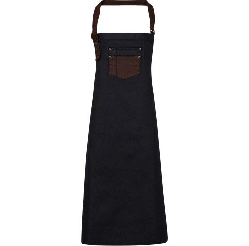 indigo / brown denim Delantal