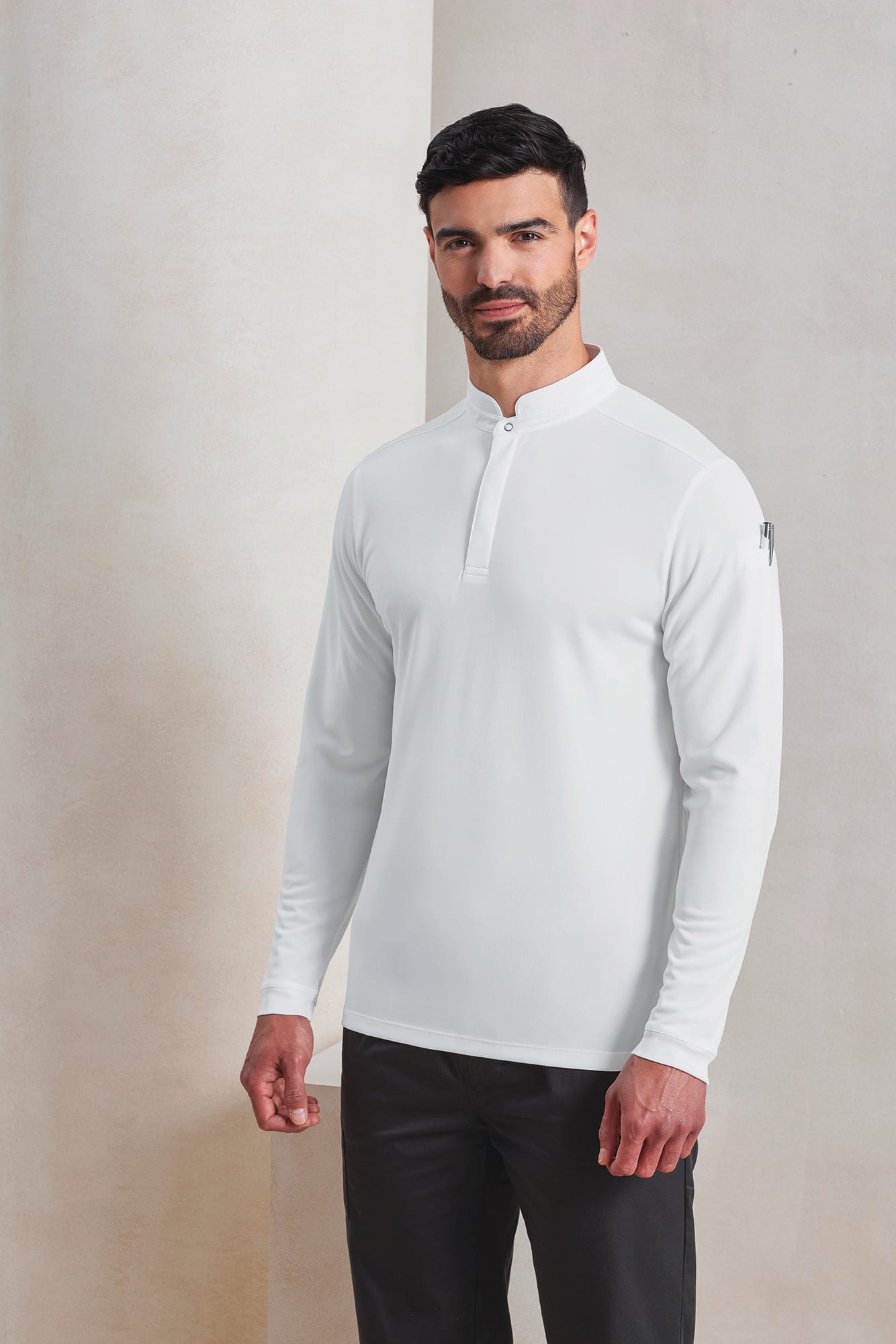 POLO DE COCINERO COOLCHECKER ESSENTIAL DE MANGA LARGA<BR/>