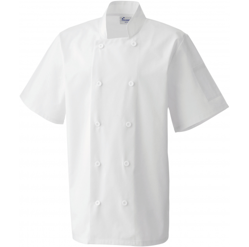 white Chaqueta de cocina manga corta