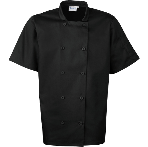 black Chaqueta de cocina manga corta