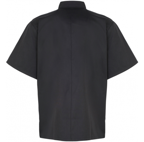 black Chaqueta de cocina botones a presión manga corta