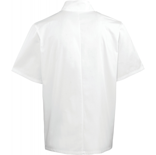 white Chaqueta de cocina botones a presión manga corta