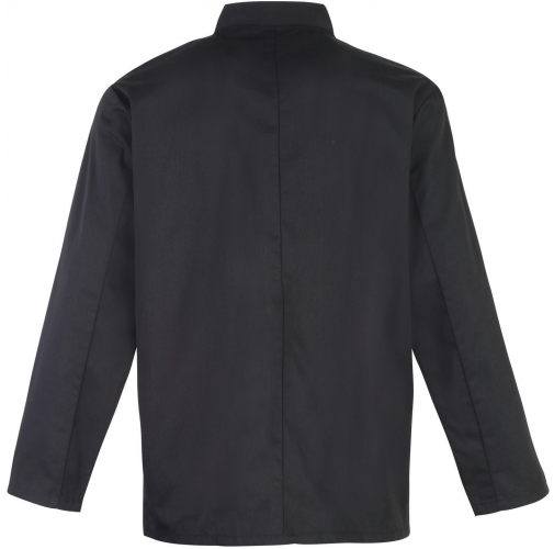 black Chaqueta de cocina botones a presión manga larga