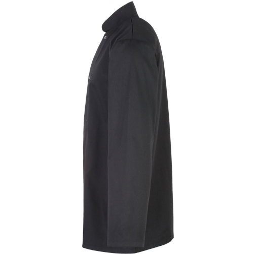black Chaqueta de cocina botones a presión manga larga
