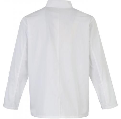 white Chaqueta de cocina botones a presión manga larga