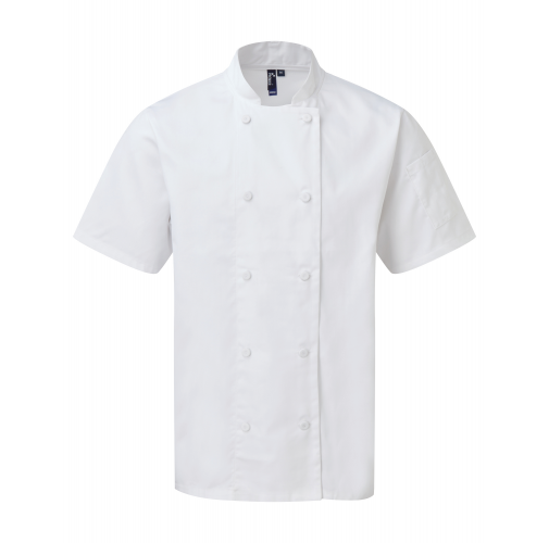 white Chaqueta de chef Coolchecker® manga corta