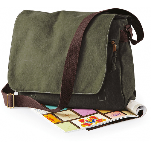 Bolsa mensajero canvas estilo vintage