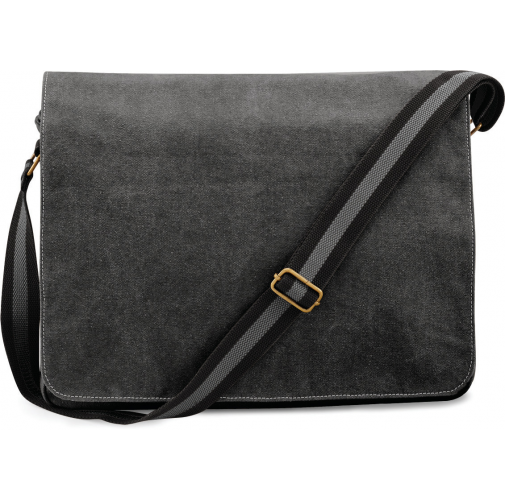 vintage black Bolsa mensajero canvas estilo vintage