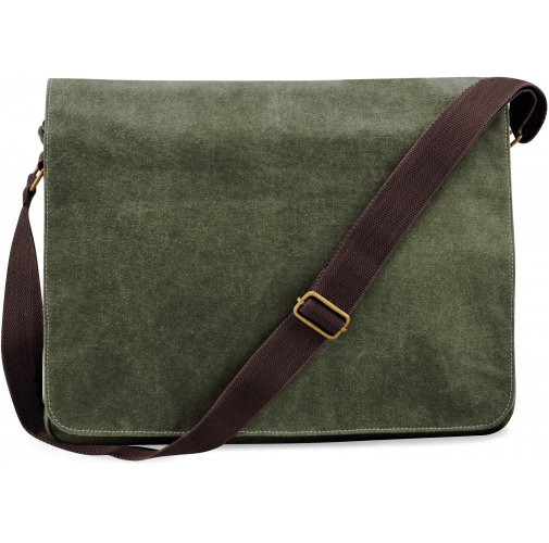 vintage military green Bolsa mensajero canvas estilo vintage