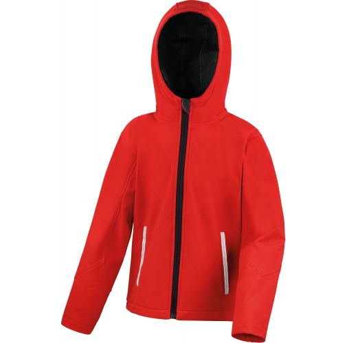 red / black Chaqueta Softshell capucha niños