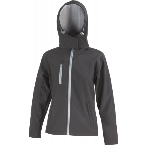 black / grey Chaqueta Softshell TX Performance capucha mujer