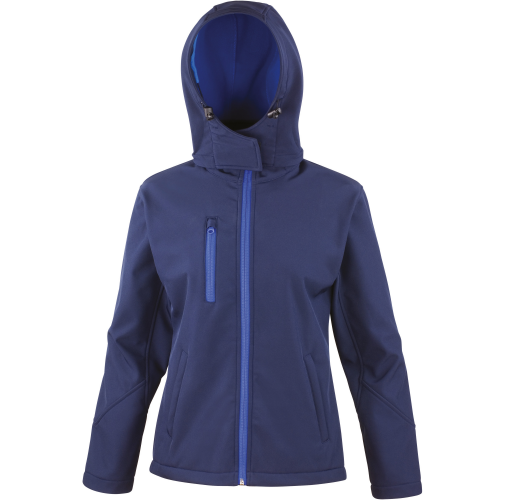 navy / royal Chaqueta Softshell TX Performance capucha mujer
