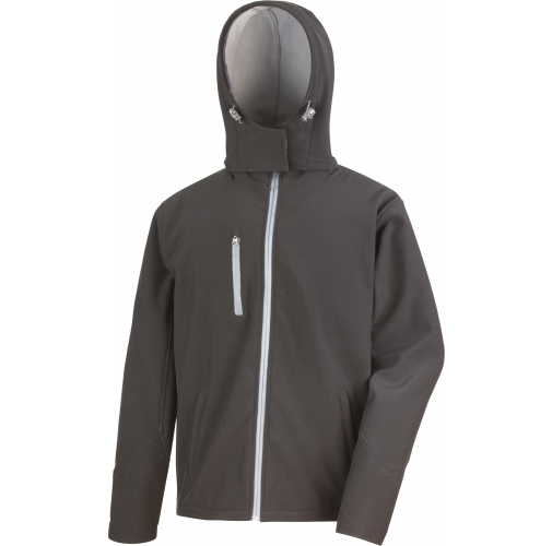 black / grey Chaqueta Softshell TX Performance capucha hombre
