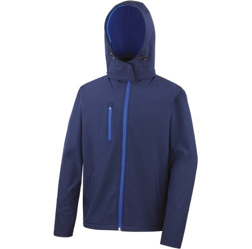 navy / royal Chaqueta Softshell TX Performance capucha hombre