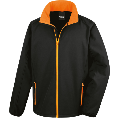 black / orange Chaqueta Softshell Printable hombre