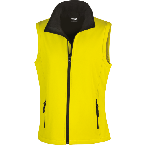 yellow / black Chaleco Softshell Printable mujer