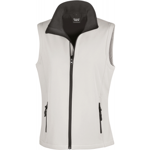 white / black Chaleco Softshell Printable mujer