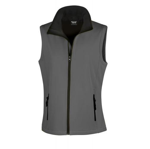 charcoal / black Chaleco Softshell Printable mujer