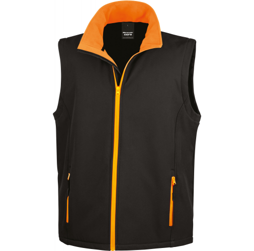 black / orange Chaleco Softshell Printable hombre
