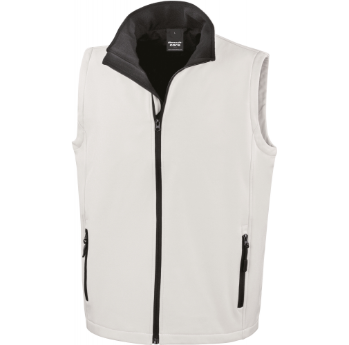 white / black Chaleco Softshell Printable hombre