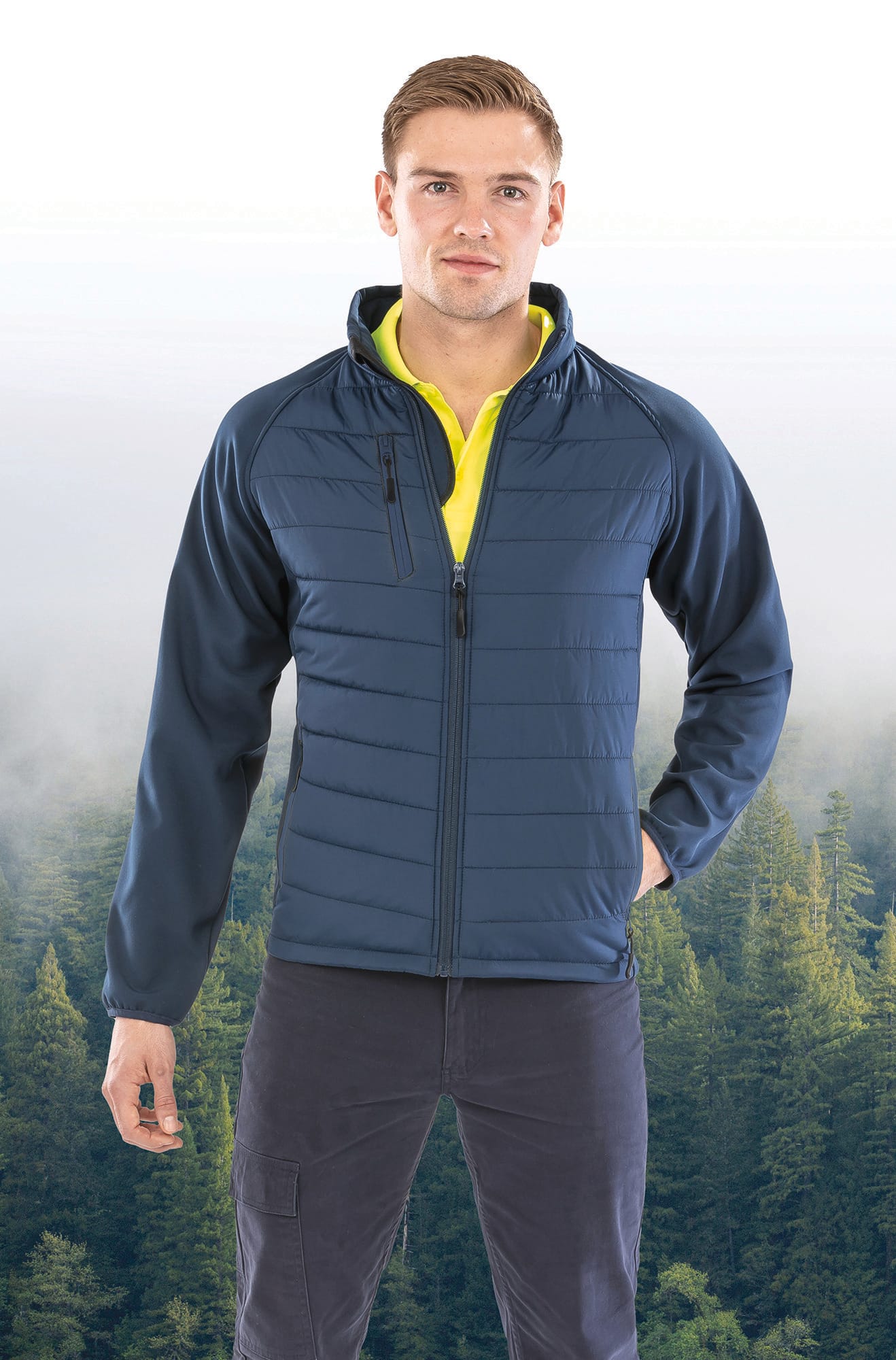 Chaqueta Softshell Black Compass acolchada reciclada