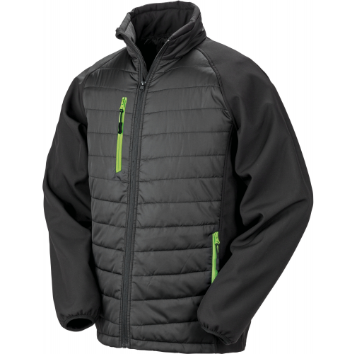 black / lime Chaqueta Softshell Black Compass acolchada reciclada