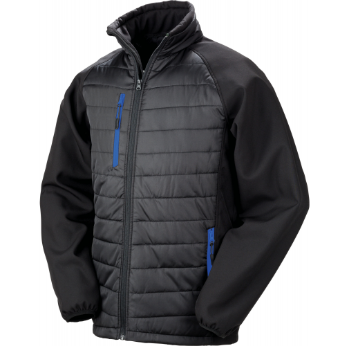 black / royal blue Chaqueta Softshell Black Compass acolchada reciclada