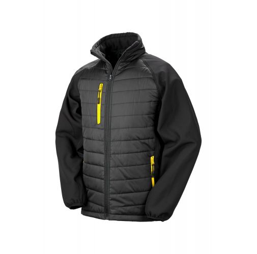 black / yellow Chaqueta Softshell Black Compass acolchada reciclada