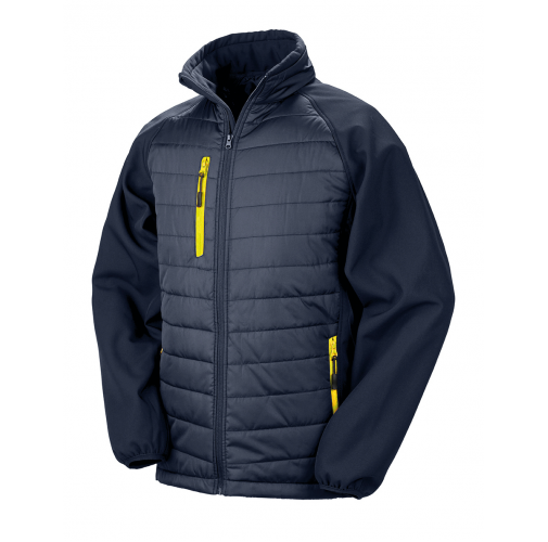 navy / yellow Chaqueta Softshell Black Compass acolchada reciclada