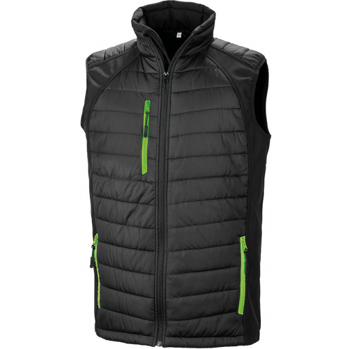 black / lime Chaleco Softshell Black Compass acolchado reciclado