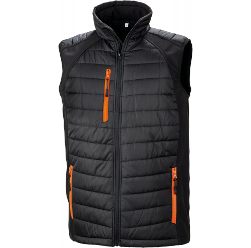 black / orange Chaleco Softshell Black Compass acolchado reciclado