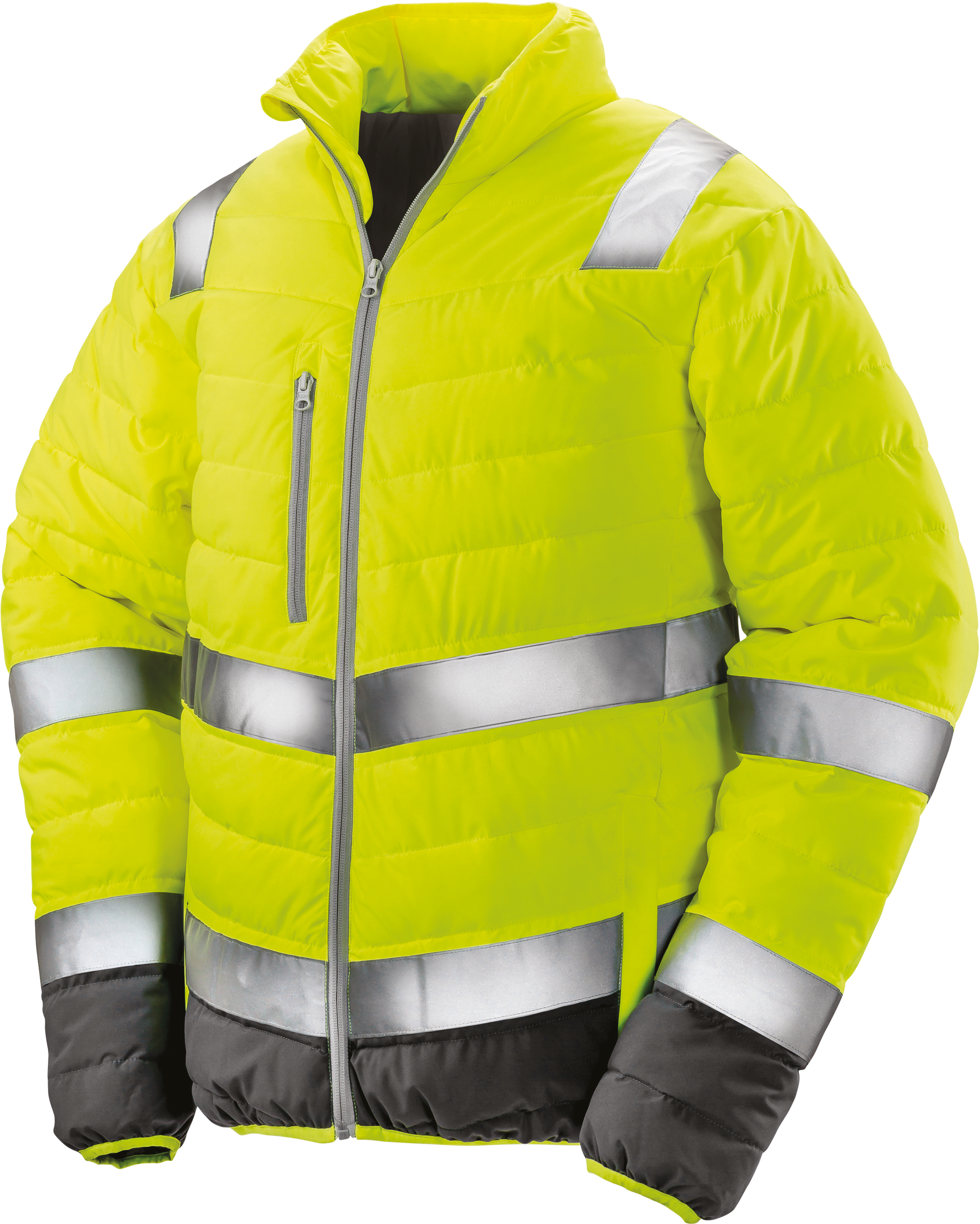 fluorescent orange / grey Chaqueta de Seguridad de tacto suave