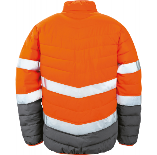 fluorescent orange / grey Chaqueta de Seguridad de tacto suave
