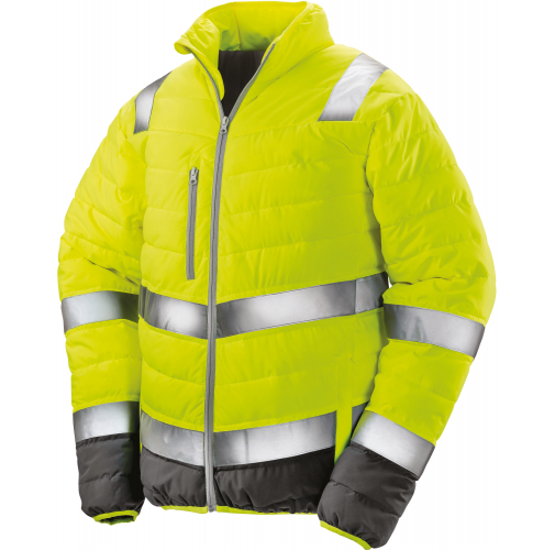 fluorescent yellow / grey Chaqueta de Seguridad de tacto suave