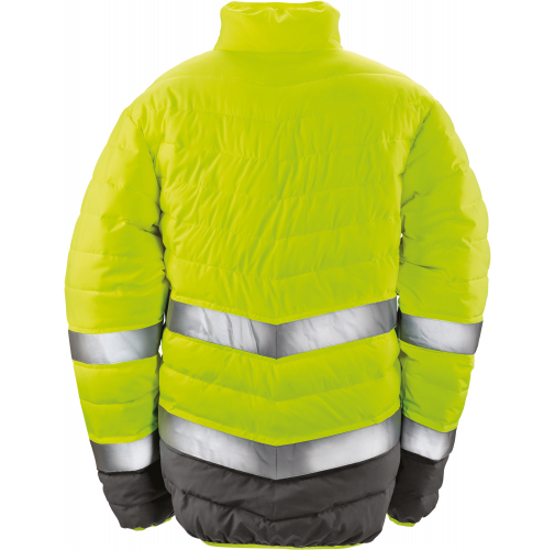 fluorescent yellow / grey Chaqueta de Seguridad de tacto suave