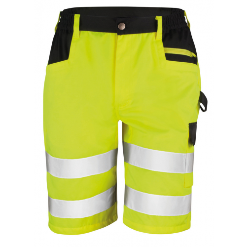 fluorescent yellow Shorts tipo cargo de seguridad