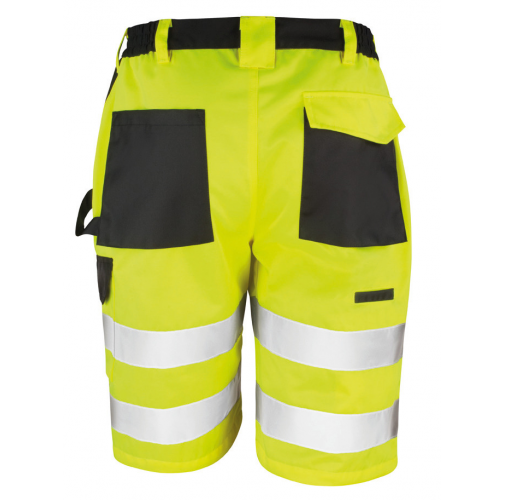 fluorescent yellow Shorts tipo cargo de seguridad