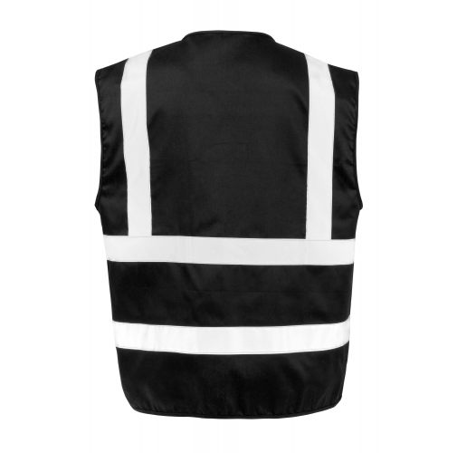 black Chaleco de seguridad con cremallera