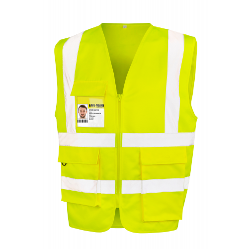 fluorescent yellow Chaleco de seguridad con cremallera