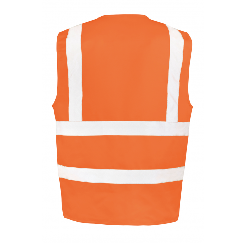 fluorescent orange Chaleco de seguridad con cremallera