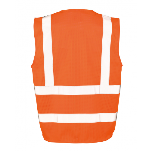 fluorescent orange Chaleco de seguridad de rejilla