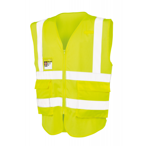 fluorescent yellow Chaleco de seguridad de rejilla