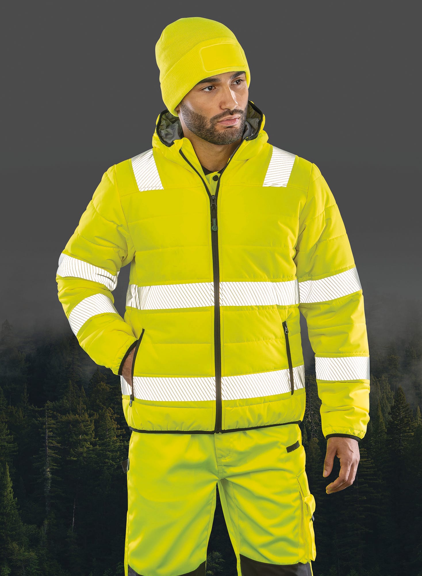 Chaqueta de seguridad ripstop acolchada  - Material reciclado