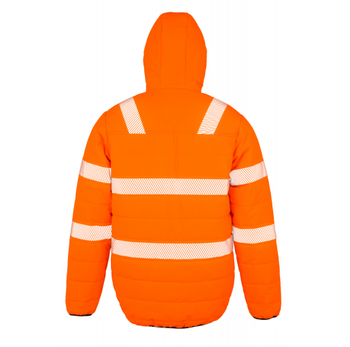 fluorescent orange Chaqueta de seguridad ripstop acolchada - Material reciclado