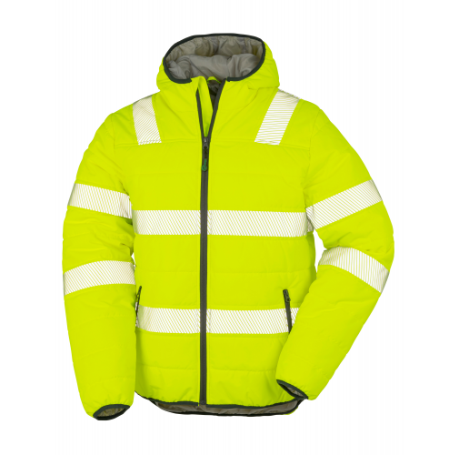 fluorescent yellow Chaqueta de seguridad ripstop acolchada - Material reciclado