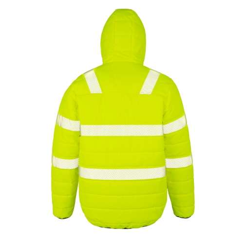 fluorescent yellow Chaqueta de seguridad ripstop acolchada - Material reciclado