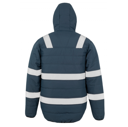 navy Chaqueta de seguridad ripstop acolchada - Material reciclado